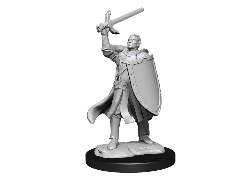 Role Playing Games Wizkids - Dungeons and Dragons - Unpainted Miniature - Nolzurs Marvellous Miniatures - Half-Elf Paladin Male - 90230 - Cardboard Memories Inc.