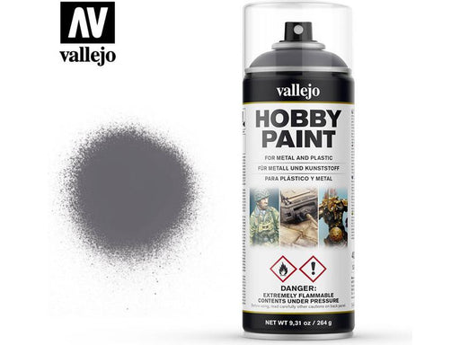 Paints and Paint Accessories Acrylicos Vallejo - Paint Spray - Gunmetal - 28 031 - Cardboard Memories Inc.