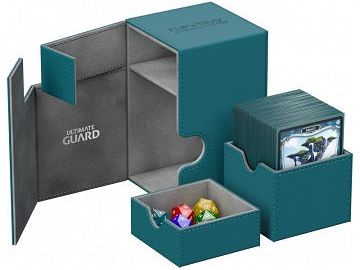 Supplies Ultimate Guard - Flip N Tray Case - Petrol Xenoskin - 100 - Cardboard Memories Inc.