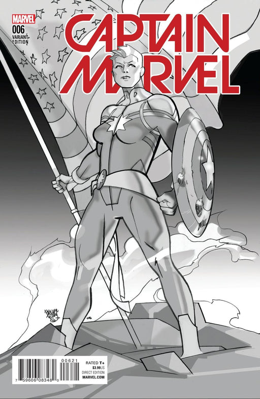 Comic Books Marvel Comics - Captain Marvel (2016 9th Series) 006 - Civil War Re-Enactment Variant Edition (Cond. FN) - 2042 - Cardboard Memories Inc.