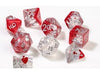 Dice Sirius Dice - 7 Die Set - Translucent Hearts - Cardboard Memories Inc.