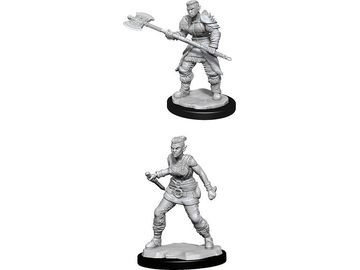 Role Playing Games Wizkids - Dungeons and Dragons - Unpainted Miniature - Nolzurs Marvellous Miniatures - Orc Female Barbarian - 90145 - Cardboard Memories Inc.