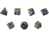 Dice Gate Keeper Games - Halfsies Dice - Black and Gold - Da Vinci - Set of 7 - Cardboard Memories Inc.