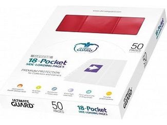 Supplies Ultimate Guard - 18-Pocket Side-loading Pages - Red - Box of 50 - Cardboard Memories Inc.