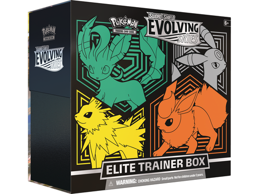 Trading Card Games Pokemon - Sword and Shield - Evolving Skies - Elite Trainer Box - Leafeon Jolteon Flareon Umbreon - Cardboard Memories Inc.