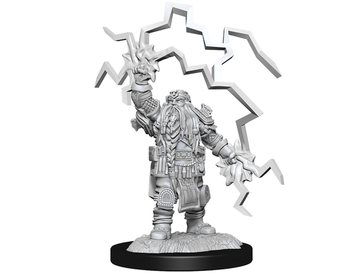 Role Playing Games Wizkids - Dungeons and Dragons - Unpainted Miniature - Nolzurs Marvellous Miniatures - Dwarf Cleric Male - 90222 - Cardboard Memories Inc.