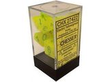 Dice Chessex Dice - Vortex Electric Yellow with Green - Set of 7 - CHX 27422 - Cardboard Memories Inc.