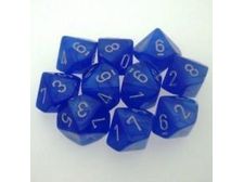 Dice Chessex Dice - Velvet Bright Blue with Silver - Set of 10 D10 - CHX 27276 - Cardboard Memories Inc.