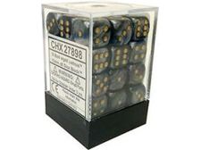 Dice Chessex Dice - Lustrous Black with Gold - Set of 36 D6 - CHX 27898 - Cardboard Memories Inc.