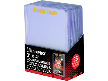 Supplies Ultra Pro - Top Loaders - 35pt - 3x4 Gold Foil Rookie with Sleeves - Package of 25 - Cardboard Memories Inc.