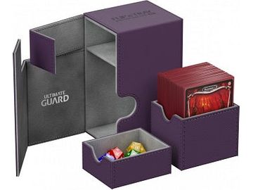 Supplies Ultimate Guard - Flip N Tray Case - Purple Xenoskin - 80+ - Cardboard Memories Inc.