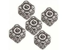 Dice Q-Workshop - Tech Dice D6 Set - Metal - Cardboard Memories Inc.