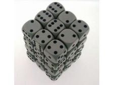Dice Chessex Dice - Opaque Grey with Black - Set of 36 - CHX 25810 - Cardboard Memories Inc.