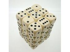 Dice Chessex Dice - Opaque Ivory with Black - Set of 36 D6 - CHX 25800 - Cardboard Memories Inc.