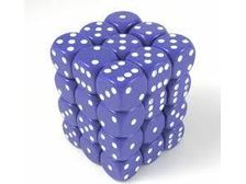 Dice Chessex Dice - Opaque Purple with White - Set of 36 D6 - CHX 25807 - Cardboard Memories Inc.