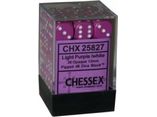 Dice Chessex Dice - Opaque Light Purple with White - Set of 36 D6 - CHX 25827 - Cardboard Memories Inc.