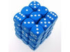 Dice Chessex Dice - Opaque Light Blue with White - Set of 36 D6 - CHX 25816 - Cardboard Memories Inc.