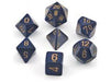 Dice Chessex Dice - Speckled Golden Cobalt - Set of 7 - CHX 25337 - Cardboard Memories Inc.