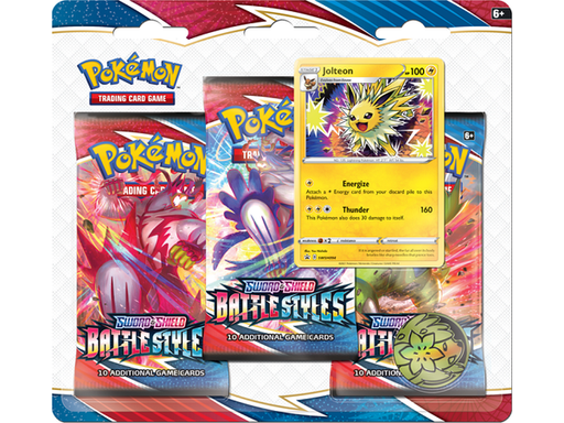 Trading Card Games Pokemon - Sword and Shield - Battle Styles - 3 Pack Blister - Jolteon - Cardboard Memories Inc.