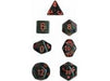 Dice Chessex Dice - Translucent Smoke with Red - Set of 7 - CHX 23018 - Cardboard Memories Inc.