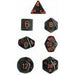 Dice Chessex Dice - Translucent Smoke with Red - Set of 7 - CHX 23018 - Cardboard Memories Inc.