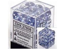 Dice Chessex Dice - Nebula Black with White - Set of 36 D6 - CHX 27808 - Cardboard Memories Inc.