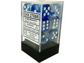 Dice Chessex Dice - Nebula Dark Blue with White - Set of 12 D6 - CHX 27666 - Cardboard Memories Inc.
