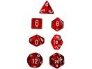 Dice Chessex Dice - Translucent Red with White - Set of 7 - CHX 23004 - Cardboard Memories Inc.