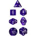 Dice Chessex Dice - Translucent Blue with White - Set of 7 - CHX 23006 - DISCONTINUED - Cardboard Memories Inc.