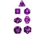 Dice Chessex Dice - Translucent Purple with White - Set of 7 - CHX 23007 - Cardboard Memories Inc.