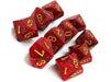 Dice Chessex Dice - Vortex Red with Yellow - Set of 10 D10 - CHX 27244 - Cardboard Memories Inc.