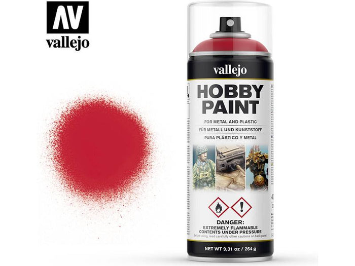 Paints and Paint Accessories Acrylicos Vallejo - Paint Spray - Bloody Red - 28 023 - Cardboard Memories Inc.