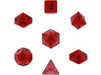 Dice Chessex Dice - Opaque Red with Black - Set of 7 - CHX 25414 - Cardboard Memories Inc.