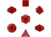 Dice Chessex Dice - Opaque Red with Black - Set of 7 - CHX 25414 - Cardboard Memories Inc.