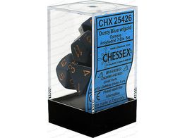 Dice Chessex Dice - Opaque Dusty Blue with Copper - Set of 7 - CHX 25426 - Cardboard Memories Inc.