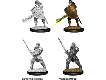 Role Playing Games Wizkids - Dungeons and Dragons - Unpainted Miniatures - Nolzurs Marvelous Miniatures - Male Human Fighter - 73673 - Cardboard Memories Inc.