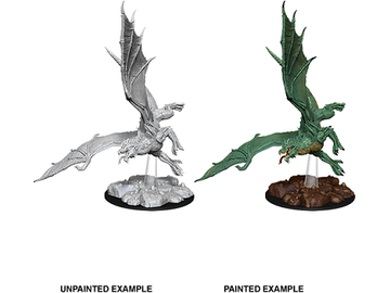 Role Playing Games Wizkids - Dungeons and Dragons - Unpainted Miniature - Nolzurs Marvelous Miniatures - Young Green Dragon - 73684 - Cardboard Memories Inc.