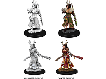 Role Playing Games Wizkids - Dungeons and Dragons - Unpainted Miniatures - Nolzurs Marvelous Miniatures - Female Human Druid - 73701 - Cardboard Memories Inc.