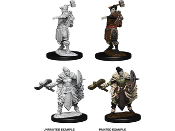 Role Playing Games Wizkids - Dungeons and Dragons - Unpainted Miniatures - Nolzurs Marvelous Miniatures - Female Half-Orc Barbarian - 73703 - Cardboard Memories Inc.