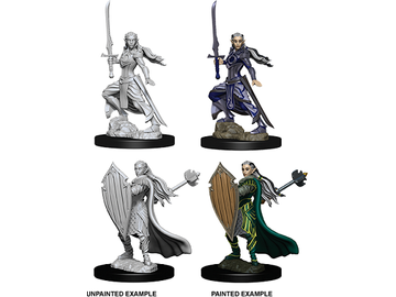 Role Playing Games Wizkids - Dungeons and Dragons - Unpainted Miniatures - Nolzurs Marvelous Miniatures - Female Elf Paladin - 73706 - Cardboard Memories Inc.