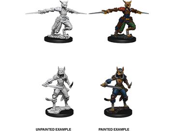 Role Playing Games Wizkids - Dungeons and Dragons - Unpainted Miniatures - Nolzurs Marvelous Miniatures - Female Tabaxi Rogue - 73708 - Cardboard Memories Inc.