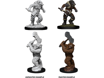 Role Playing Games Wizkids - Dungeons and Dragons - Unpainted Miniature - Nolzurs Marvelous Miniatures - Wereboar and Werebear - 73715 - Cardboard Memories Inc.