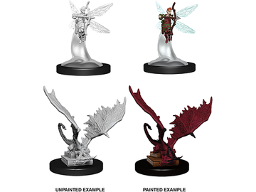 Role Playing Games Wizkids - Dungeons and Dragons - Unpainted Miniatures - Nolzurs Marvelous Miniatures - Sprite and Pseudodragon - 73718 - Cardboard Memories Inc.