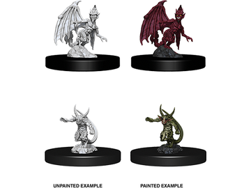 Role Playing Games Wizkids - Dungeons and Dragons - Unpainted Miniatures - Nolzurs Marvelous Miniatures - Quasit and Imp - 73719 - Cardboard Memories Inc.