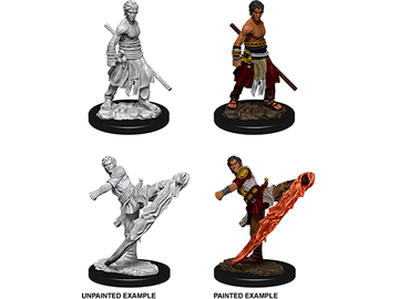 Role Playing Games Wizkids - Dungeons and Dragons - Unpainted Miniatures - Nolzurs Marvelous Miniatures - Male Half-Elf Monk - 73838 - Cardboard Memories Inc.