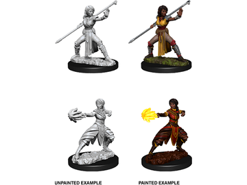 Role Playing Games Wizkids - Dungeons and Dragons - Unpainted Miniatures - Nolzurs Marvelous Miniatures - Female Half-Elf Monk - 73839 - Cardboard Memories Inc.