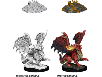 Role Playing Games Wizkids - Dungeons and Dragons - Unpainted Miniatures - Nolzurs Marvelous Miniatures - Red Dragon Wyrmling - 73851 - Cardboard Memories Inc.