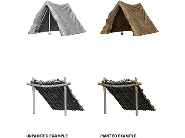 Role Playing Games Wizkids - Unpainted Miniatures - Deep Cuts - Tent and Lean-To - 73858 - Cardboard Memories Inc.