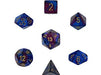 Dice Chessex Dice - Gemini Blue-Purple with Gold - Set of 7 - CHX 26428 - Cardboard Memories Inc.
