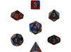 Dice Chessex Dice - Gemini Blue-Red with Gold - Set of 7 - CHX 26429 - Cardboard Memories Inc.